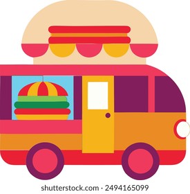 Burger Food Car Vector Design Illustration