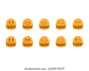 Burger Food Delicious Element Set 