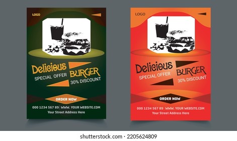 Burger Food Flyer Design Template