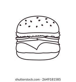 hambúrguer comida hambúrguer fast food delicioso lanche símbolo emoji ícone ícone ícone vetor ilustração