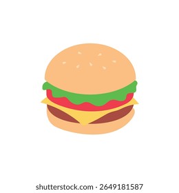 hambúrguer comida hambúrguer fast food delicioso lanche símbolo emoji ícone ícone ícone vetor ilustração