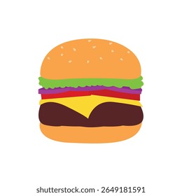 hambúrguer comida hambúrguer fast food delicioso lanche símbolo emoji ícone ícone ícone vetor ilustração