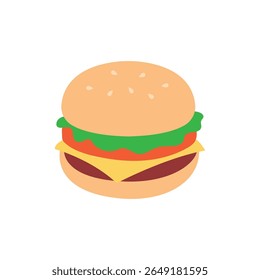 burger food hamburger fast food delicious snack emoji symbol sign icon vector illustration