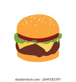 hambúrguer comida hambúrguer fast food delicioso lanche símbolo emoji ícone ícone ícone vetor ilustração
