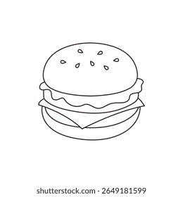 hambúrguer comida hambúrguer fast food delicioso lanche símbolo emoji ícone ícone ícone vetor ilustração