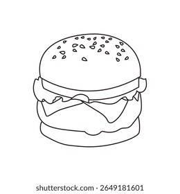 hambúrguer comida hambúrguer fast food delicioso lanche símbolo emoji ícone ícone ícone vetor ilustração
