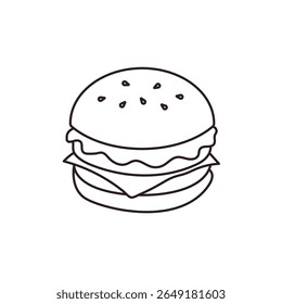 hambúrguer comida hambúrguer fast food delicioso lanche símbolo emoji ícone ícone ícone vetor ilustração