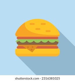 Burger food icon flat vector. Lunch box. Kid nutrition