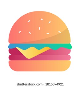 Burger, a food icon. Gradient vector illustration