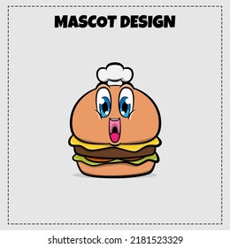 Burger Food Logo Vector Mascot Illustration Design