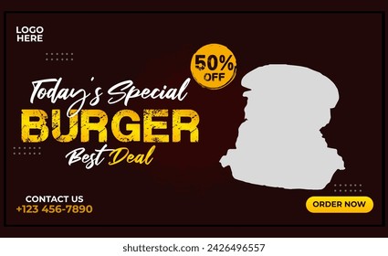 Burger and food menu web banner