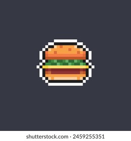 burger food in pixel art style