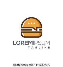 Burger food review vector logo design template