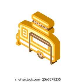 burger food truck isometric icon vector. burger food truck sign. isolated symbol illustration
