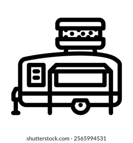 burger food truck line icon vector. burger food truck sign. isolated contour symbol black illustration