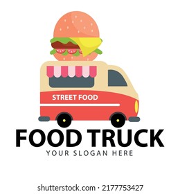 Burger food truck logo vector design