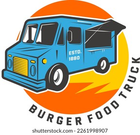 burger food truck logo vector