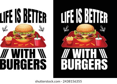 burger food t-shirt designs vector