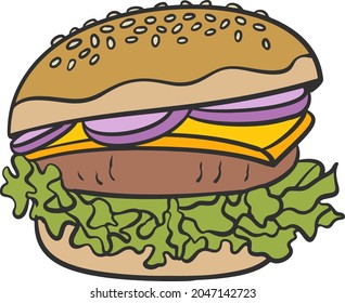 Burger food vector illustration fast food