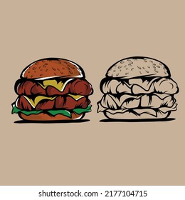 Vektorgrafiken von Hamburger-Lebensmitteln, speziell für Markenbedürfnisse und vieles mehr