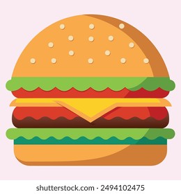 "Burger Food Vector" refers to digital illustrations of burgers created in vector format. These graphics are perfect for designers and marketers looking to add appetizing visuals to their projects.