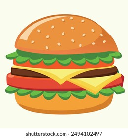 "Burger Food Vector" refers to digital illustrations of burgers created in vector format. These graphics are perfect for designers and marketers looking to add appetizing visuals to their projects.