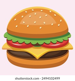 "Burger Food Vector" refers to digital illustrations of burgers created in vector format. These graphics are perfect for designers and marketers looking to add appetizing visuals to their projects.