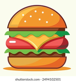 "Burger Food Vector" refers to digital illustrations of burgers created in vector format. These graphics are perfect for designers and marketers looking to add appetizing visuals to their projects.