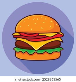 Burger Food Vetor - Refere-se a ilustrações digitais de hambúrgueres criados em formato vetorial