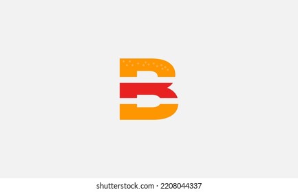 burger forming letter b, letter b burger logo design