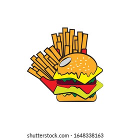 Burger French Fries Logo Design Vector Stock Vector (Royalty Free ...