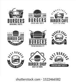 Burger Fresh And Tasty Logos Collection