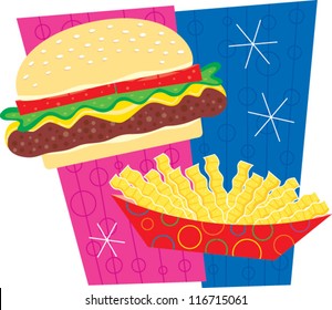 Burger and Fries