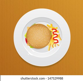 Burger with fries