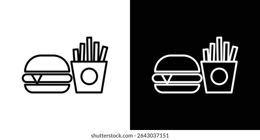 Burger Fries icon Flat style logo vector. perfect for UI designs