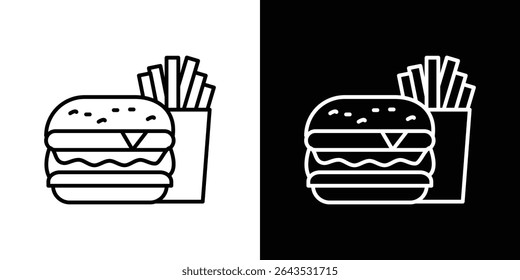 Burger Fries icon. Graphic Design vector icon. Ui Ux Icons