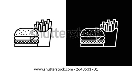Burger Fries icon. Graphic Design vector icon. Ui Ux Icons