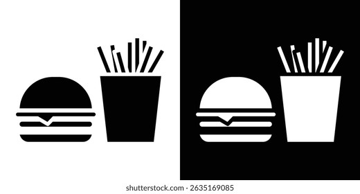 Burger Fries icon symbols. Vector illustration.