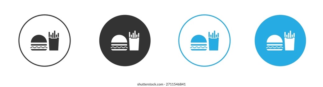 Burger Fries Symbol Für Web, mobile.Vektorgrafik