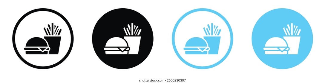 Burger Fries icons design. vector icons for ui designs