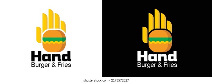 Logo-Design von Burger und Fries mit Handform