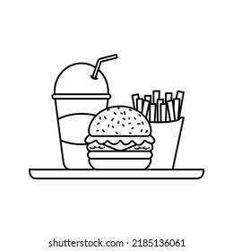 Burger Fries Soda Vector Illustration Simple Stock Vector (Royalty Free ...