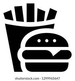 Burger And Fries Vector Icon