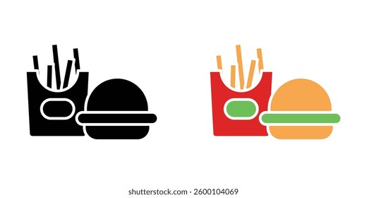Burger Fries web vector icons