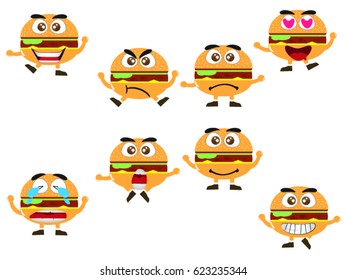 burger funny fast foods characters cheeseburger