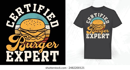 Burger Funny Vintage Burger T-shirt Design