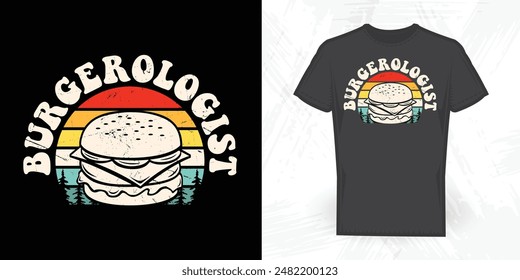 Burger Funny Vintage Burger T-shirt Design