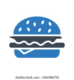 burger glyph color vector icon