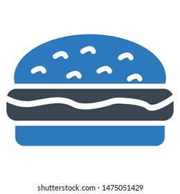 burger glyph colour vector icon