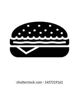 burger glyph flat vector icon